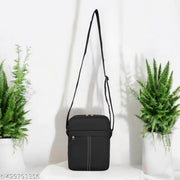 Zobex Trendy Nylon Black Sling Bag Cross Body Bag Travel Office Business Messenger one Side Shoulder Bag for Men and Women