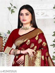 Banarasi Silk Jacquard Work Saree With Blouse