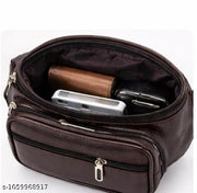 Waist bag,Multiple zipper pockets (main compartment, front pocket, and exterior zip slots) for organized storage of phone, wallet, keys, and cash.