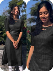 BLACK.Organza Kurti