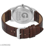 Listen Slim Casual Watch With Silver Dial & Brown Leather Strap Analog Watch - For Men