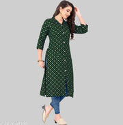 Cotton Kurti for women Gold Foil Print