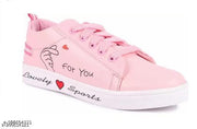 Attractive Women's Syntethic Leather Pink Sneakers