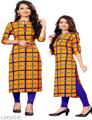 Polyster/Crepe fabric-Women A-line Printed Kurti