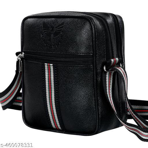 Leather Messenger Slings Bag, Cross Body Travel/Office One Side Shoulder Bag for Men