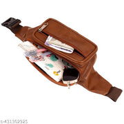 Waist Bag Leather Waist Pack Travel Bag for Money|Belt| Cards| Mobile | Documents | Books and Bills Dairy Pouch Cross Side Bags for Men Women. with Belt Stylish Waist Luggage