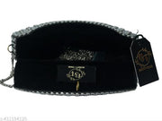BEAUTY THINK metal clutch silver colour for women 18x4 cm midium size