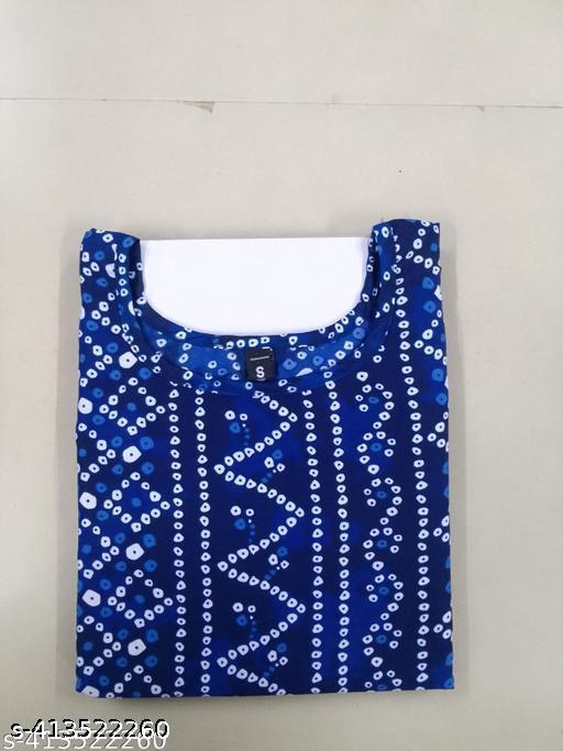 Polyster/Crepe fabric-Women Fabric Printed Straight Kurti, ( New Arrival New Design Fashionable Kurti )