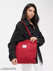 MOMISY Women Corduroy Tote Bag with Handle and Strap Belt Girls Shoulder Handbag Shopping Bag Travel for Daily Use Mother Work Beach and Grocery