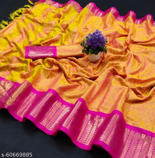VS Trading Zigzag Checks Cotton Silk Saree