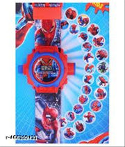 24 Images Unisex Kids Spider PVC Rubber Plastic Digital Wrist Projector Watch with Spiderman Unique Projector Digital Toy Watch for Kids - Good Return Gift ₹189