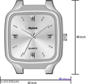 Trending Square Shape Steel Chain Analog Wrist Watch for Men