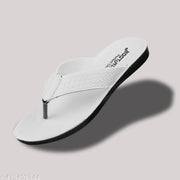 Men White Solid Thong Flip-Flops