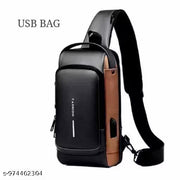 Chest Bag for Men with USB Charging | Anti-Theft Crossbody Sling Bag | Travel Shoulder Bag for Men | Sports Messenger Bag