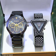 Attractive Black couple watch combo party wedding Couple Wedding Gift Combo, Anniversary Gift Combo, Couple Gift set - Men & Women