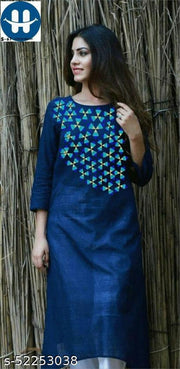 Embroidered Rayon Blue kurti