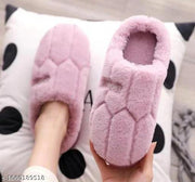 Women's Winter Fur Slippers || Soft Plush House Slippers || Warm Fluffy Indoor Slippers || Closed-Toe Bedroom Shoes || Padded Non-Slip Home Chappal || Carpet Slipper|| Fur Slippers for Women & Girls || Cozy Indoor Footwear || Ladies Winter Slippers