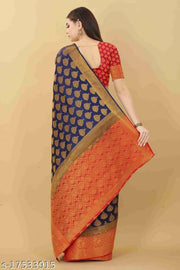 Banarasi Silk Multicolor Jacquard Saree With Blouse