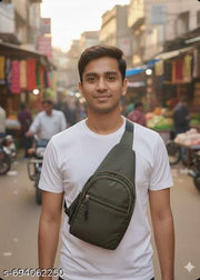 STYLISH CHEST BAG FOR MAN  GREEN