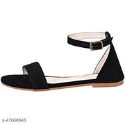 Women Black Flat Sandals