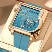 Dual Time Date Display Radium Dial  Magnetic Belt Analog Watch For Men_C31k