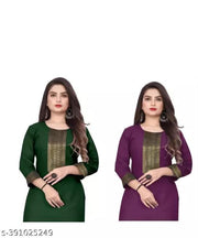 pack of 2 Women Letest Outfit Beautiful stylish kurti with Golden Lac