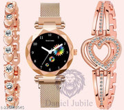 Chakra Analog fancy looking latest designed Black Dial Magnet Black Watch for Women or Girls and Watch for Girls or Women