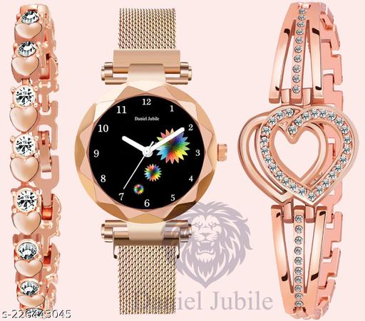 Chakra Analog fancy looking latest designed Black Dial Magnet Black Watch for Women or Girls and Watch for Girls or Women