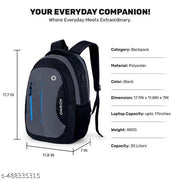 Size: M (15-30L) Stylish Backpack WIth Water Resistant For School, College & Office Laptop Backpack For Men & Women