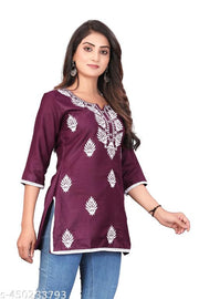 Cotton Embroidered Short Kurta for Women and Girl