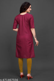 Explore our Women and Girl's Embroidered Cotton Straight A-Line Kurti collection, perfect for party wear, wedding wear, and formal wear Plus Size -S,M,L,XL,XXL,2XL ( New Arrival New Design Fashionable Kurti A-Line kurti  )