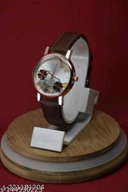 Endeavour Branded Flower Designer Round Dial with Multi-Colour Stylish Leather belt watch from Girl's and Women's