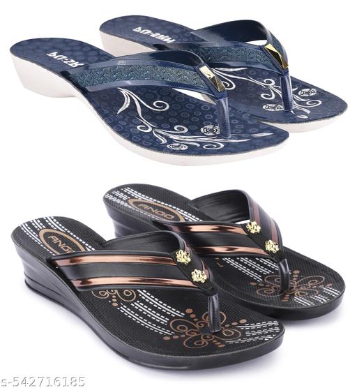 Astel Multicolor Combo of Women's Slippers and Flipflop - Pack of 2