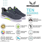 Bersache Lightweight Sports ? Shoes Sole Comfortable Outdoor, Running, Walking, Gym, Training, Trekking and Hiking Shoes for Men (Grey)