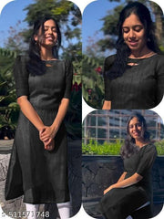 BLACK.Organza Kurti