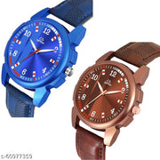 SEPTEM Septem Brown&Blue Combo Set of 2 Stylish Rich Professional Look Designe Analog Watch