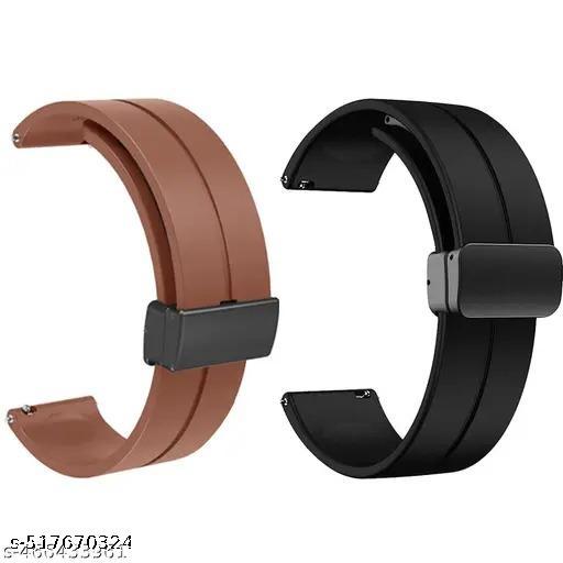22MM SiliconeStrap with Folding Magnetic Lock Compatible with Watch 3 45mm/ Watch 46mm/Gear S3 Classic/Frontier Compatible All 22MM Watches(Only Strap)