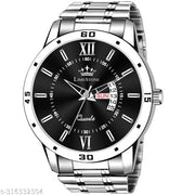 LIMESTONE  Day and Date Functioning Black Dial Steel Strap Quartz Analog Watch - For Men LS3233