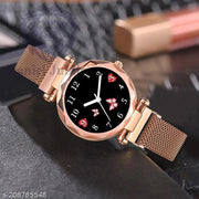 Magnetic Chain magnet strap mash Watch Women watch Classy Heart Butterfly watch Rose Gold Girls Unique watch Women chain birthday gift Watch Analog Black watch hand watch new beautiful Girls Watch