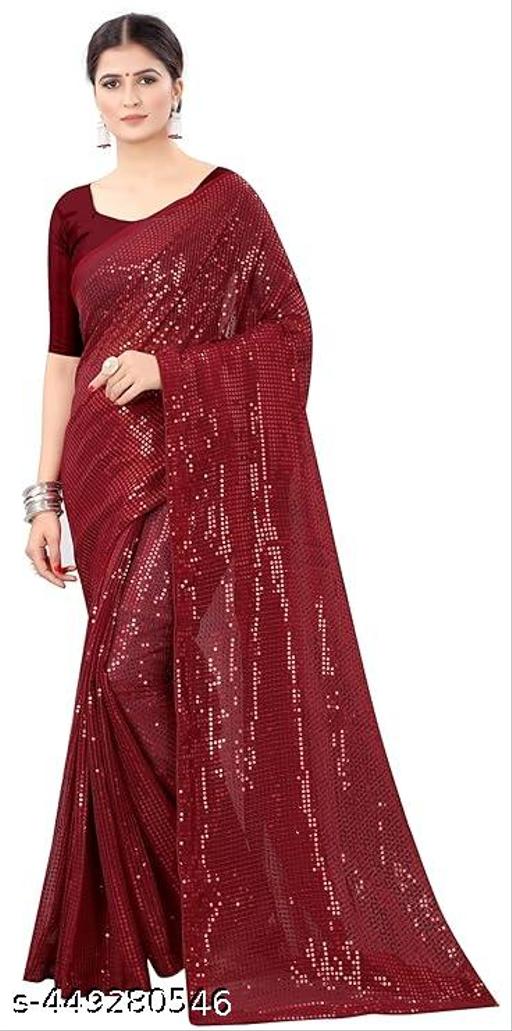 Line Sequin Work Embroidered Bollywood Saree