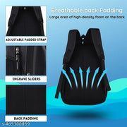Zerus Stylish Black PU Leather Backpack for Men and Women Office Travel School and College Bag Durable and Spacious Laptop Backpack