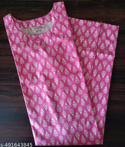 Elegant and Stylish Pink Kurta with White Floral Patterns for Casual and Semi-Formal Occasions