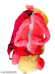 Pink color soft toy sling bag for girls and kids small mobile pouch cross body fur bag cute aesthetic bag pink animal shape doggy