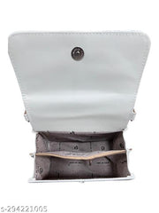 Fine design New stylish women white sling bag/Premium pu leather sling bags for women/Party bag and wedding bag for women/Women printed sling bag/Women casual hand bag