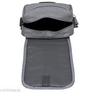 LOREM Grey Casual Linen Textured Cross  Sling Bag For Men SL07