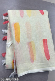 Soft Linan Cotton Summer collection digital print Traditional look saree