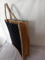 Jute Bag-Reusable Tiffin Shopping Grocery Multipurpose Hand Bag with Zip & Handle for Men and Women (Pack of 1)