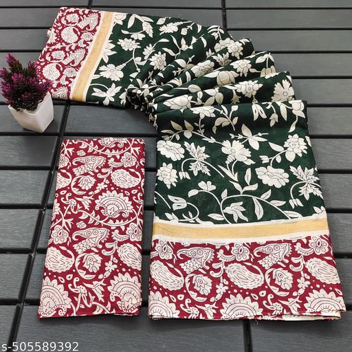 AJRAKH BLOCK PRINT MULMUL COTTON SAREE