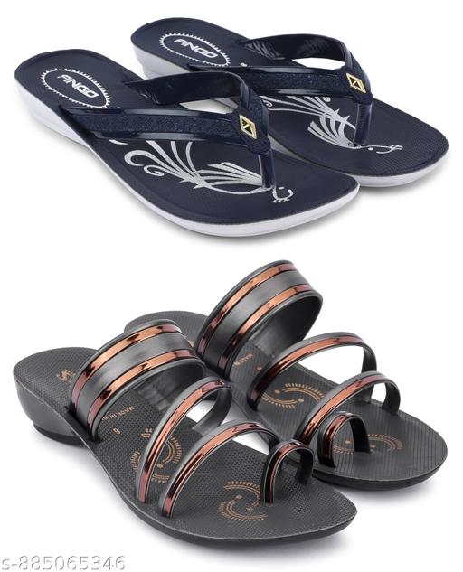 Multicolor Combo of Women's Slippers and Flipflop - Pack of 2