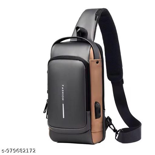 Waterproof Polyester Slim Unisex Crossbody Sling Bag Chest Backpack Men's Shoulder Bag, Leisure Travel Handbag, Hard Shell Anti-Theft Chest Bag